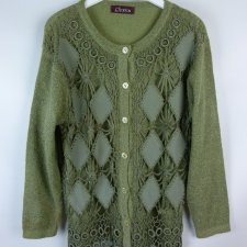 Joyfon rozpinany wełniany sweter kardigan / XL