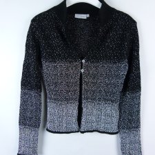 Hennes / H&M sweterek czarno-srebrny / M