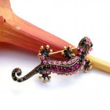 Lizard Brooch - różowa broszka jaszczurka