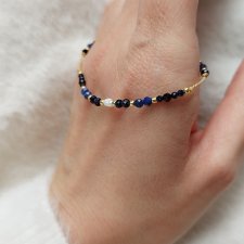 Lapis lazuli i perła - bransoletka z kamieni naturalnych