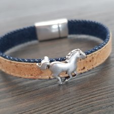 bransoletka korek+jeans JOYEE HORSE