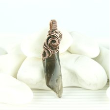 Kwarc dymny wisiorek wire wrapping