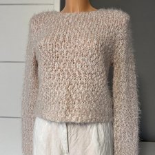 Sweter New Look r.36 pudrowy róż krem melanż miły mięciutki ciepły