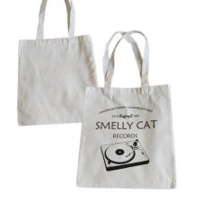 torba materiałowa tote bag z nadrukiem friends smelly cat  gramofon beżowa kremowa biała na prezent