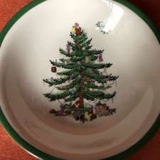 Spode christmas  tree S 3324-A17 - 16 cm -wzór z 1938 Roy - kultowe zdobienie szlachetna porcelana