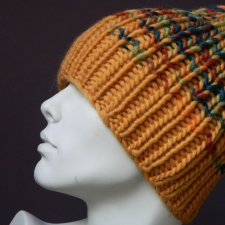 100% WOOL * ZIMOWA WEŁNIANA CZAPKA * BOHO KOLOROWA * wełniana