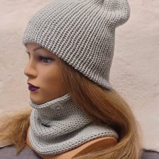 CZAPKA i KOMIN Z WEŁNY 100%  MERINO / RÓŻNE KOLORY