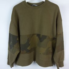 Zara bluza oversize bawełna Khaki moro / S