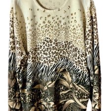 Vintage y2k sweter ze zwierzęcym motywem Animal print Coquette panterka