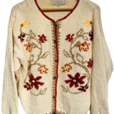 True Vintage Sweter Kardigan Haft Folk bawełna C