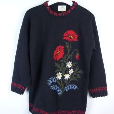 Concept Knitwear wełniany sweter vintage wełna / S