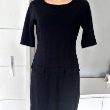 Filippa K r.M 38  Sukienka premium w stylu retro vintage czarna z kieszeniami do kolan