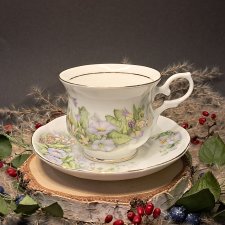 Porcelana kostna Cambridge Garden filiżanka i spodek wzór powój