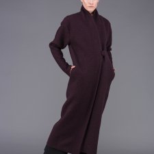 plum col haut coat