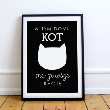 A4 Plakat koci - KOT kociara 04 czarny