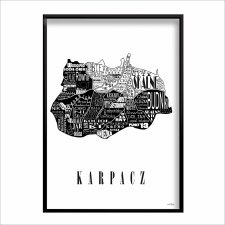 PLAKAT typograficzny mapa KARPACZ LOFT 50x70 cm