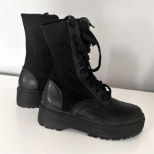 Buty r.36 sztyblety workery glany goth grunge dark academy na platformie