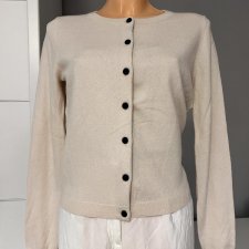 Kardigan sweter premium Custommade beżowy S/M z guzikami