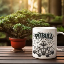 KUBEK PITBULL GYM BIAŁY w rozmiarach 330ml