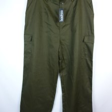 Boohoo damskie szerokie spodnie cargo bojówki khaki 24 / 52 z metką