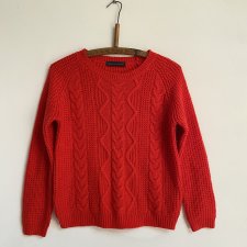 MARKS&SPENCER - CZERWONY SWETER - wełna - 38