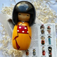 Vintage Kokeshi Japanese Doll ❤ Ręcznie wykonana z drewna ❤