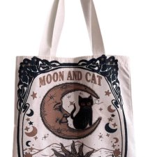 Torba Shopper Moon Cat kot księżyc słońce boho etno prezent dla kociary