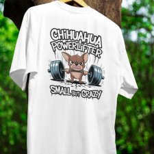 KOSZULKA Męska T-SHIRT Chihuahua Powerlifter  S, M, L, XL, XXL