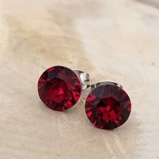 KOLCZYKI SZTYFTY SWAROVSKI RUBY (8mm)