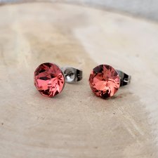 KOLCZYKI SZTYFTY SWAROVSKI Padparadscha (8mm)