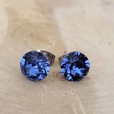 KOLCZYKI SZTYFTY SWAROVSKI SAPPHIRE (8mm)