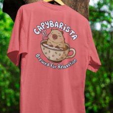 KOSZULKA Damska T-SHIRT Coffee Time CAPYBARISTA  S, M, L, XL, XXL