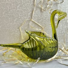 Beautiful Murano Italian Glass Swan Figure 21cm ❤ Szkło barwione w masie