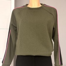 Bluza damska khaki z czarno-różowym lampasem r.S 36 VRS Woman