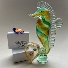 Murano Seahorse ❤ Multi color yellow-green 24cm. ❤ Duża figura konika morskiego ❤❤ Wyjątkowo efektowna figura