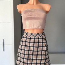 H&M Divided alternative dark academy r.36 100% bawełna spódniczka w kratkę wysoki stan na guziki