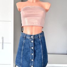 H&M divided 34 XS 100% bawełna spódniczka jeansowa z wysokim stanem