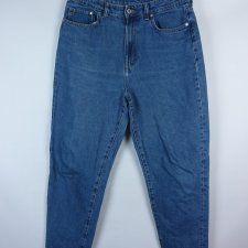 Denim mom jeans wysoki stan spodnie dżins / EUR 42