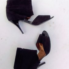 BUTY CZARNE WYSOKIE OBCASY 40