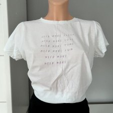 Chicorée L biały T-shirt 100% bawełna z napisem need