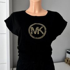 Michael Kors M 38, czarny T-shirt z nabitymi a’la ćwiekami