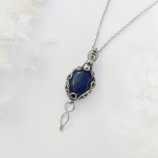 Naszyjnik Lapis Lazuli 'Lómë' stal chirurgiczna wisiorek handmade