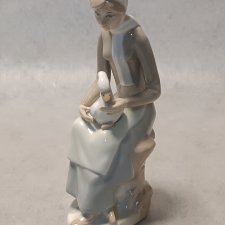 CASADES Porcelanowa Figurka Dziewczynka z gęsią na kolanach Porcelanas S.A Made in Spain