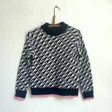 M&S - WZORZYSTY SWETER - ALPAKA - S