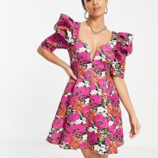 ASOS Design Petite Sukienka Koktajlowa w kwiaty na wesele unikat