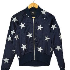 DESIGNERSKA KURTKA BOMBER W GWIAZDY XS S M