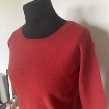 Czerwony sweter kaszmir merino rozm. XL