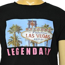 BAWEŁNIANY T-SHIRT Z NADRUKIEM LAS VEGAS NEVADA M L XL