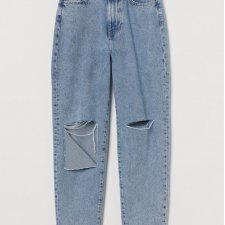 H&M - MOM JEANS Z PRZETARCIAMI - 34