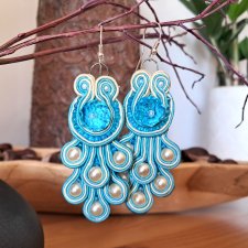 PAWIE - KOLCZYKI SOUTACHE OD PROJEKTANTKI - NOWE